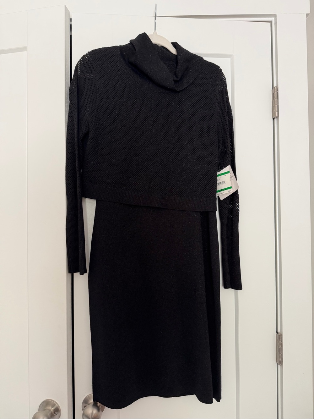 Anne Klein Black Long Sleeve Knit Turtleneck Dress
